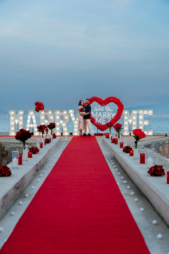 Marriage proposal LETTERS MARRY ME + HEART